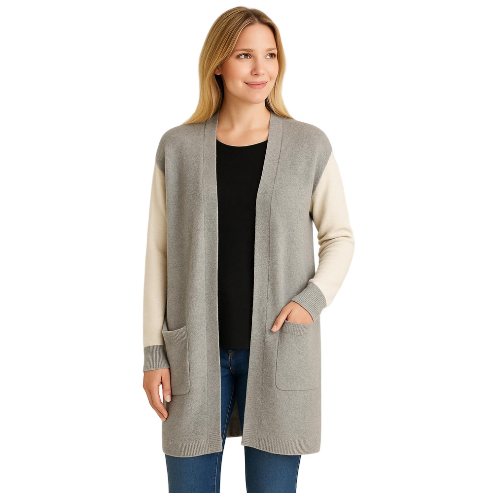 Madewell Wool & Alpaka Gray Blend And Cream Open Cardigan Size Xs